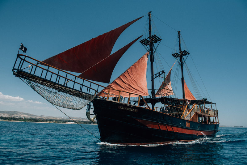 JOLLY ROGER PIRATE SHIP OPERATED BY PAPHOS SEA CRUISES.